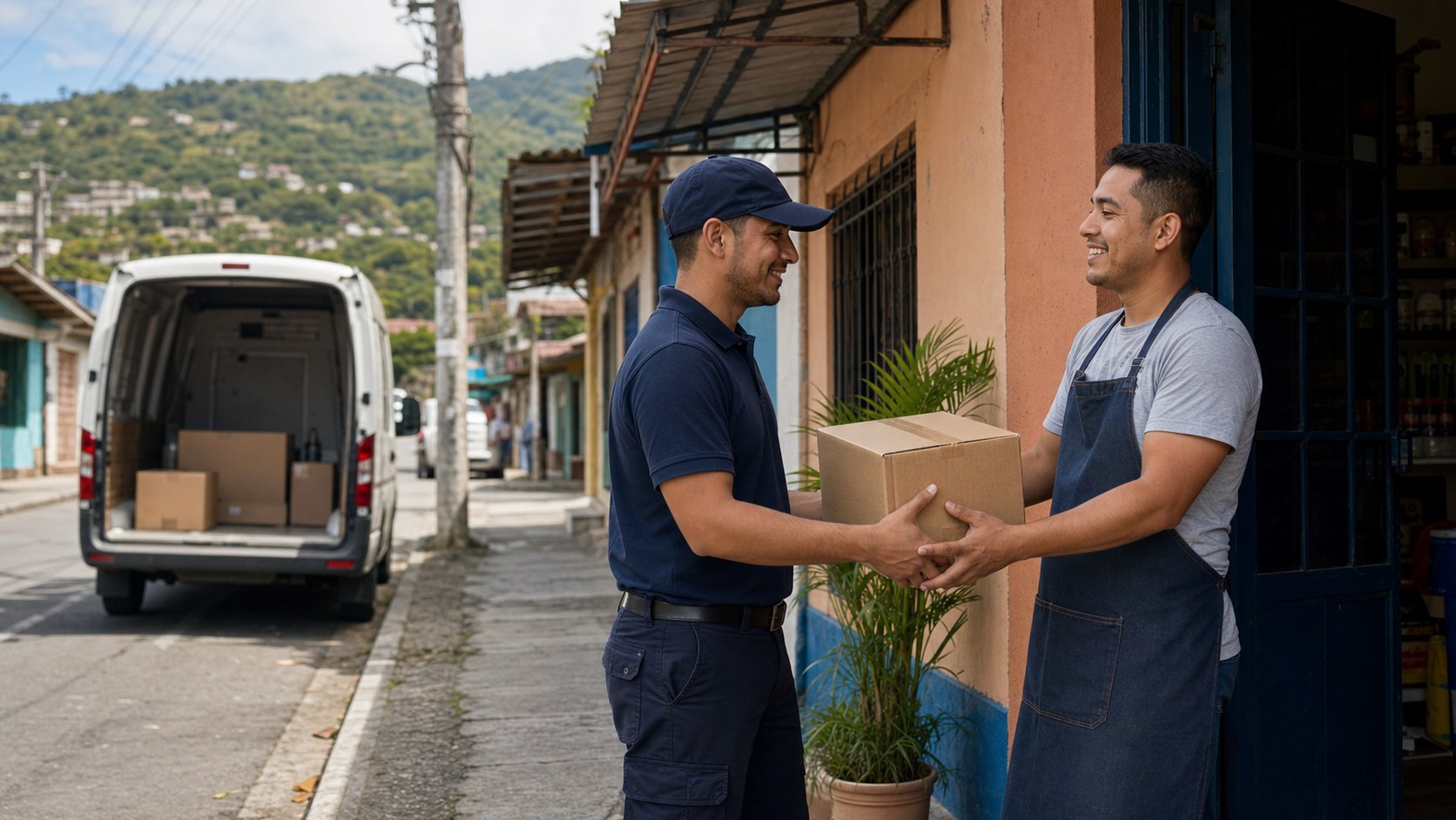Entrega de mercancía a un negocio en Honduras